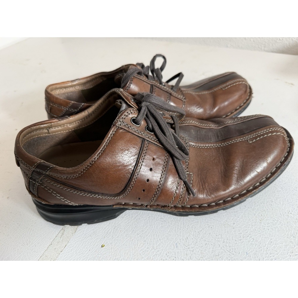 Clarks Touareg Vibe Brown Leather Oxford Casual Shoes Men's  Size‎ 12